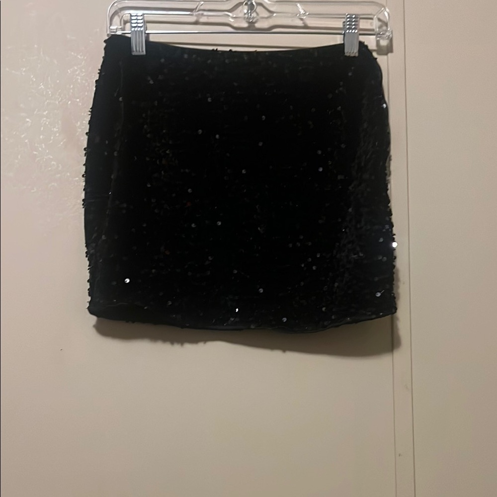 Elegant Black Sequin Skirt